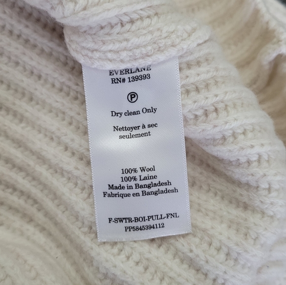 Everlane The Felted Merino Funnel-Neck Pullover in Heathered Oat XS Medium - Picture 6 of 6